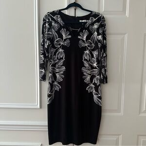 Calvin Klein Black Dress with White Florals